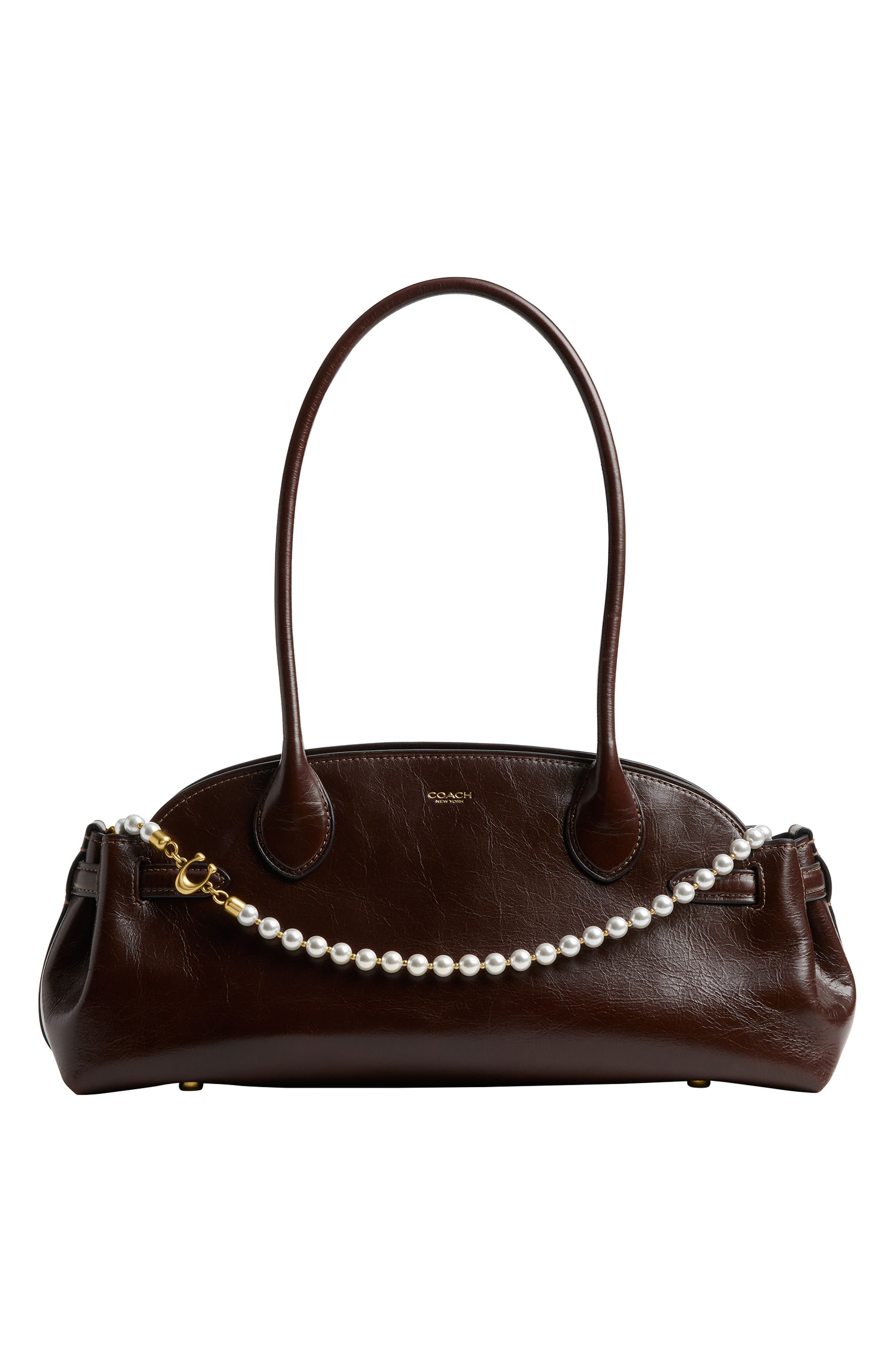 COACH Short Faux Pearl Strap, Alternate, color, 