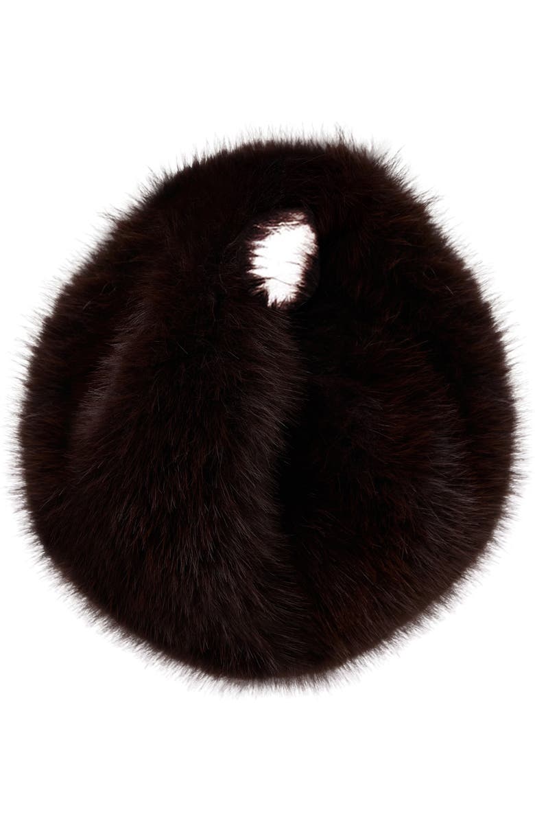Naked Wardrobe Mini Faux Fur Bag, Main, color, Dark Chocolate