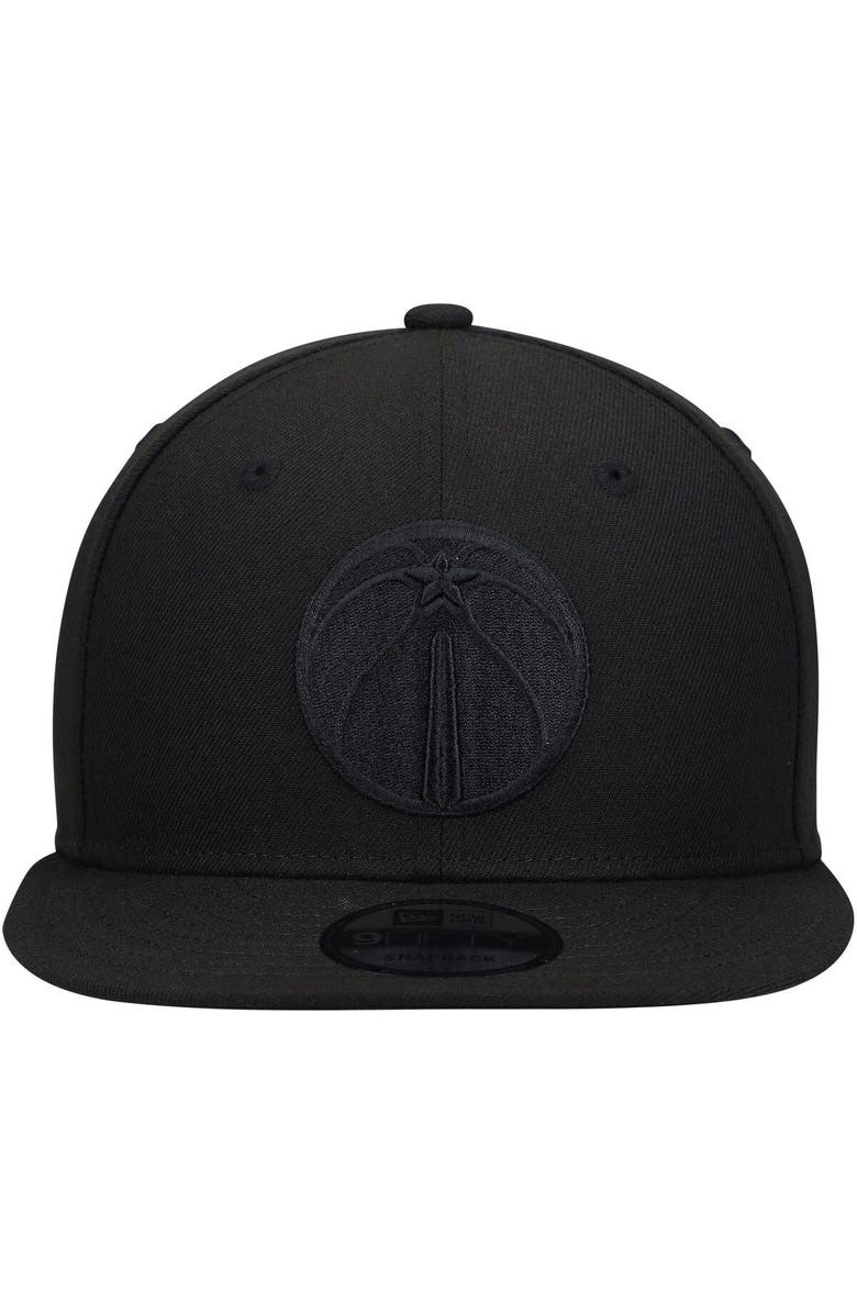New Era Men's New Era Washington Wizards Black On Black 9FIFTY Snapback Hat, Alternate, color,