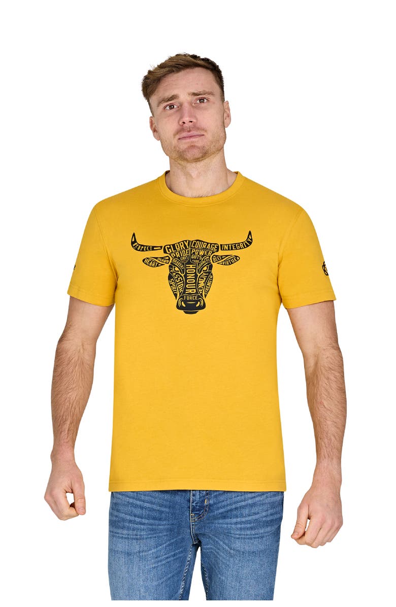 Raging Bull YFC Word Bull Head T-Shirt, Main, color, Yellow