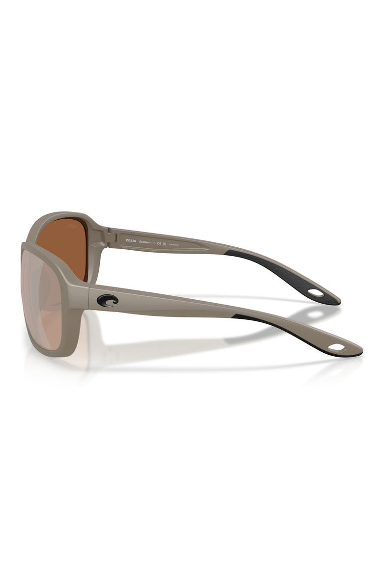Seadrift 58mm Polarized Square Sunglasses, Alternate, color, SAND / COPPER SILVER 580G