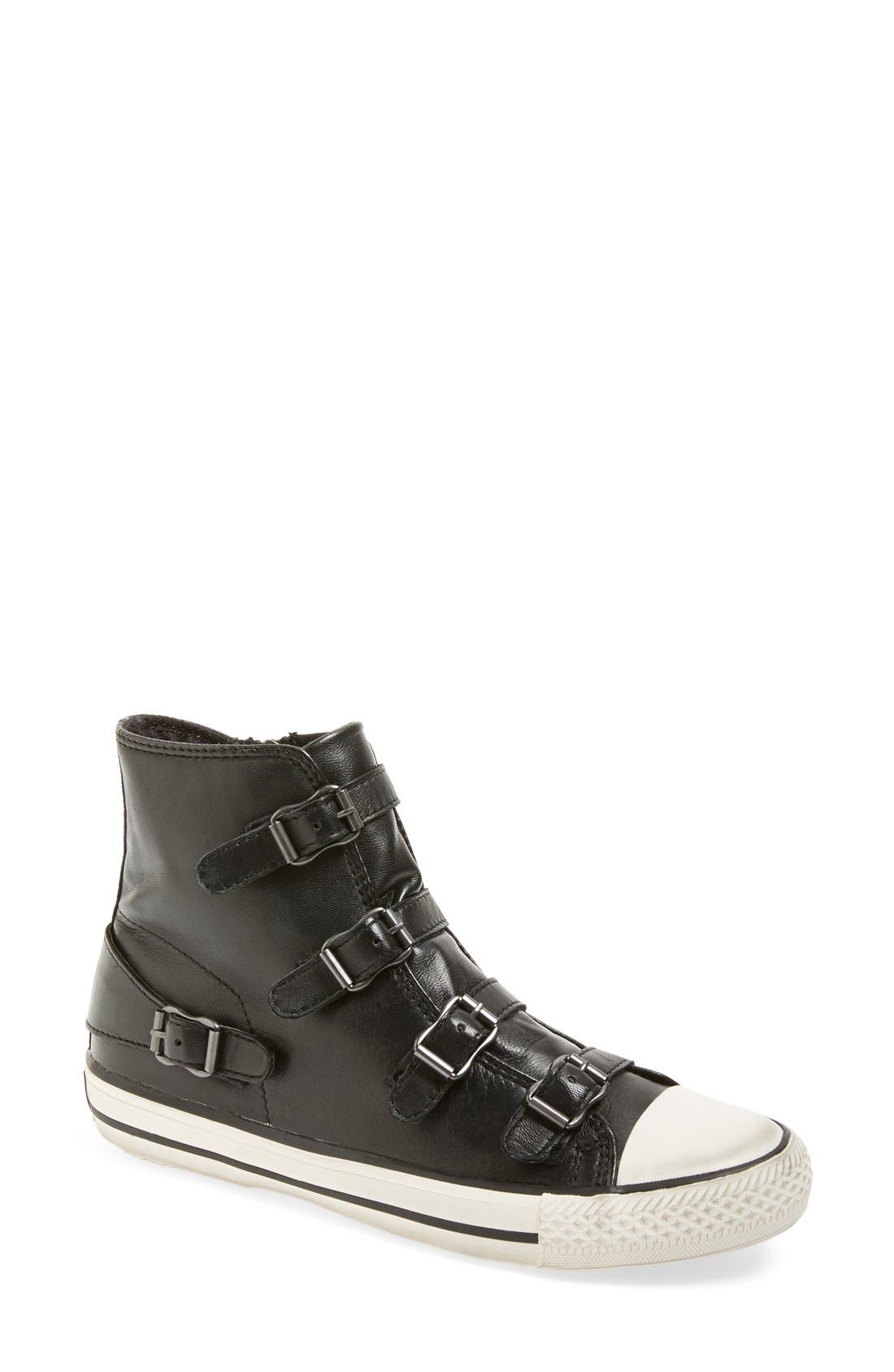 'Virgin' Sneaker, Main, color, BLACK LEATHER