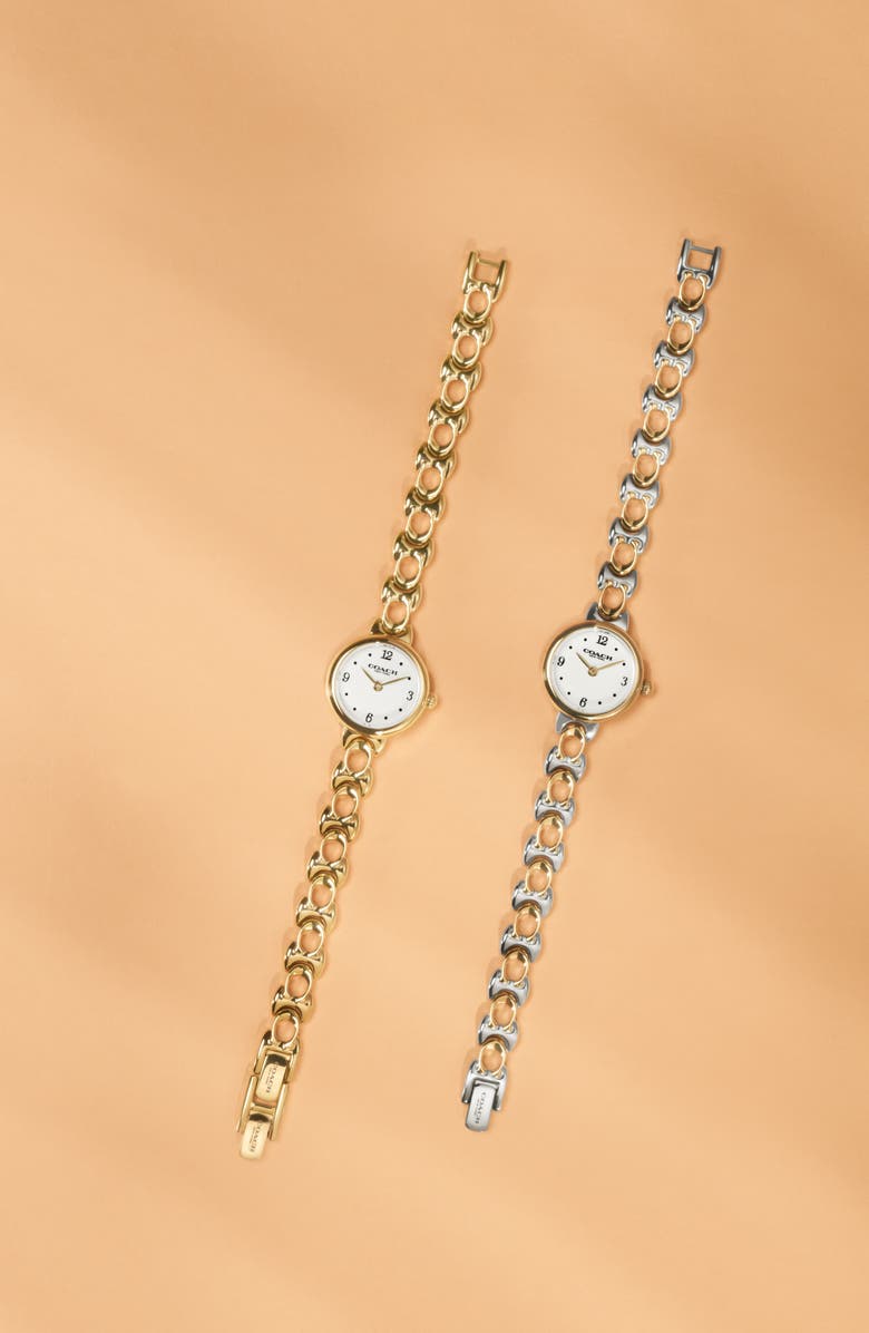 COACH Iris Goldtone Charm Bracelet Watch, 22.5mm, Alternate, color, Gold