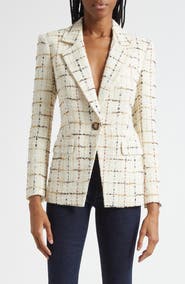 Veronica Beard Healy Check Tweed Dickey Jacket
