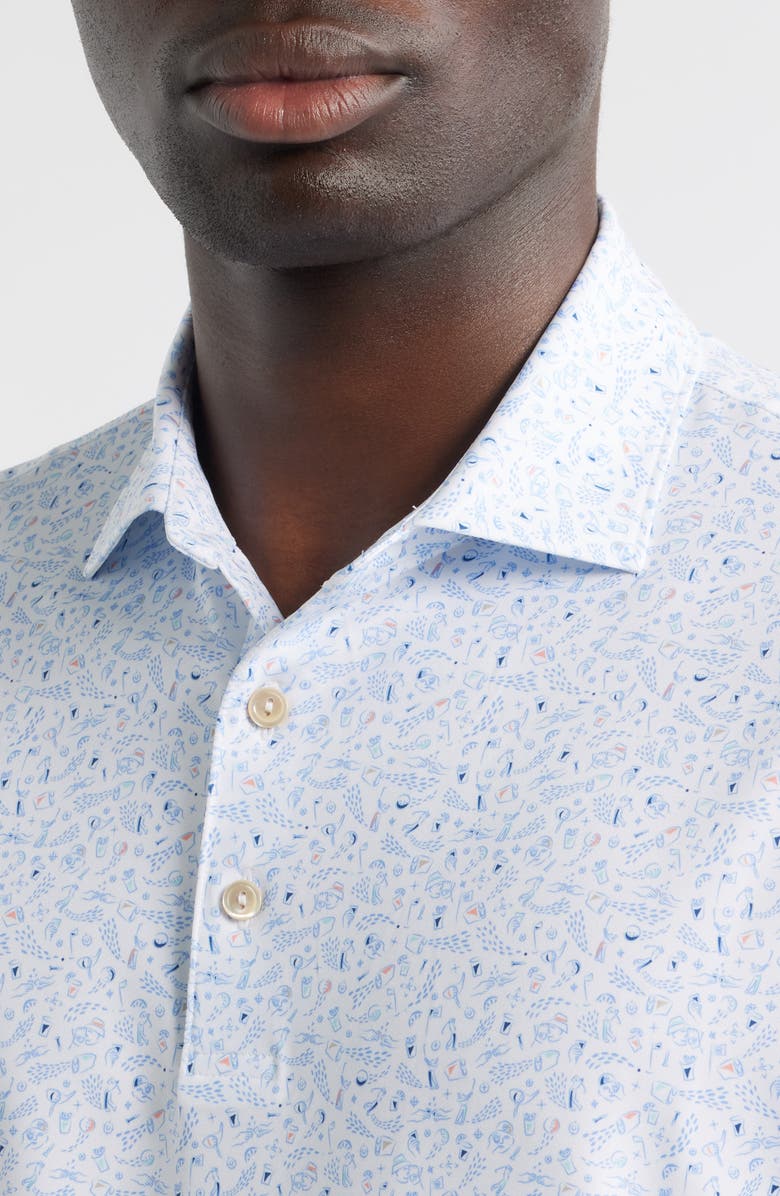 Peter Millar Nice Shot Performance Jersey Polo, Alternate, color, White