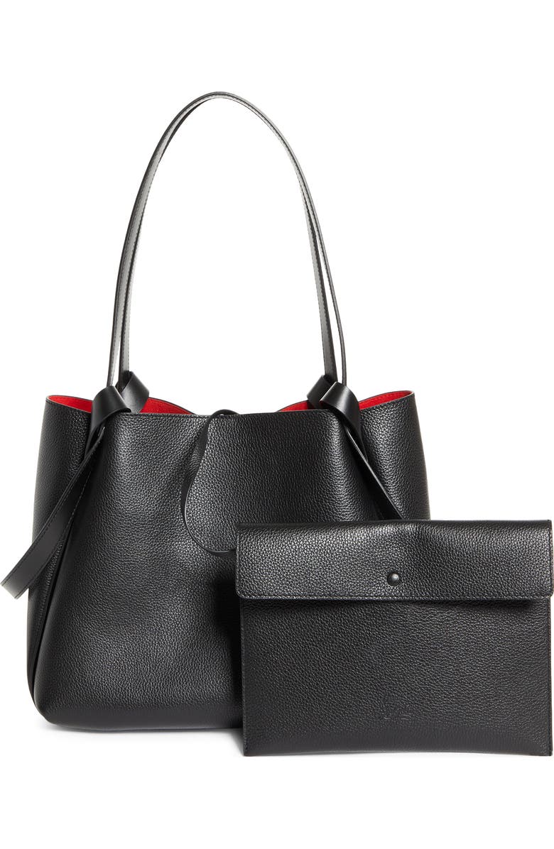 Christian Louboutin Small Bettina Leather Tote, Alternate, color, Bk01 Black
