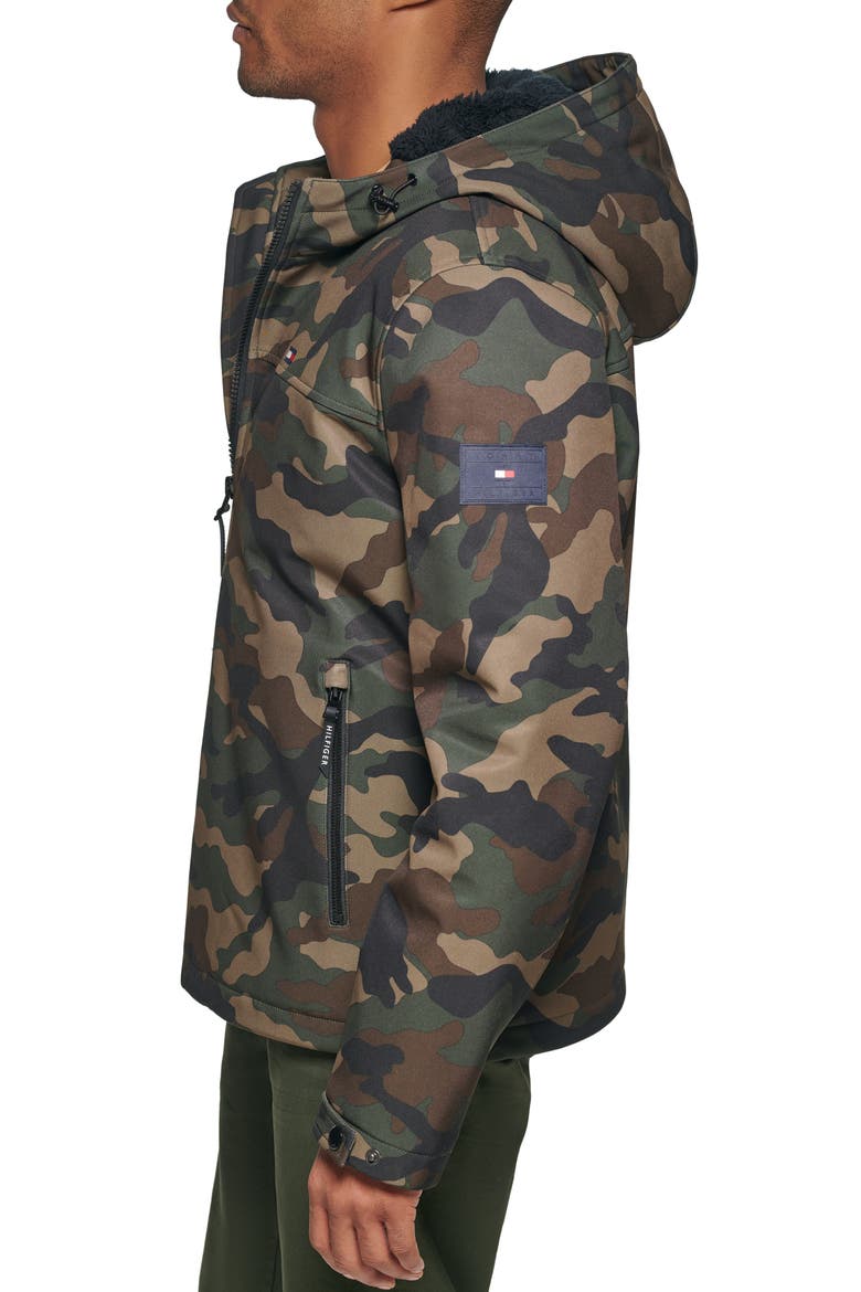 Faux Shearling Lined Softshell Jacket, Alternate, color, CAMOUFLAGE