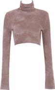 HOUSE OF CB Suri Crop Chenille Turtleneck Sweater