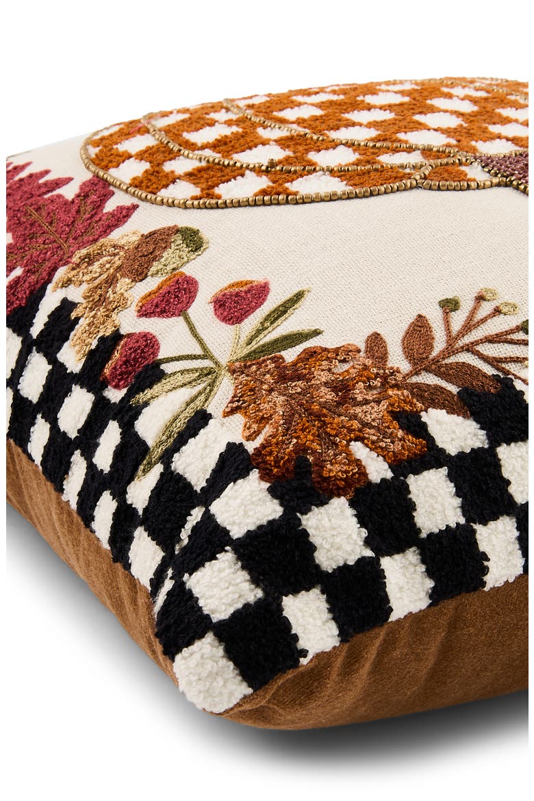 Check Pumpkin Throw Pillow, Alternate, color, ORANGE
