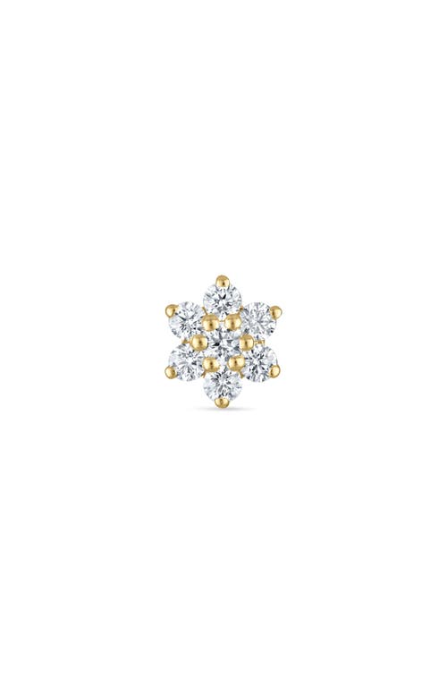 Maria Tash Diamond Flower Threaded Stud Earring In Yellow Gold