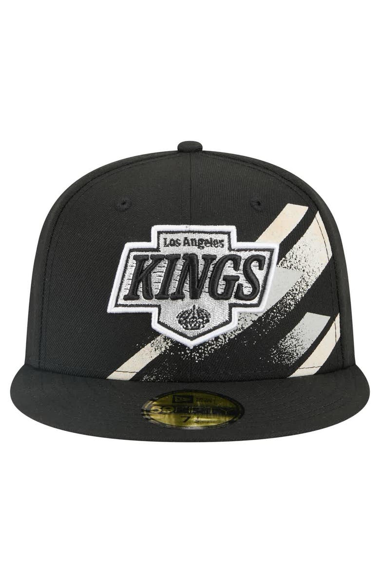 New Era Men
s New Era Black Los Angeles Kings Faded Lines 59FIFTY Fitted Hat, Alternate, color, Black