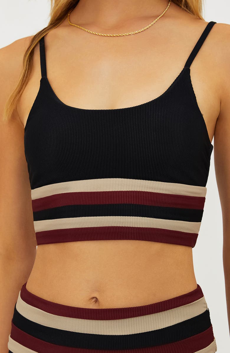 Beach Riot Mae Colorblock Bikini Top, Alternate, color, Maroon Merlot Colorblock