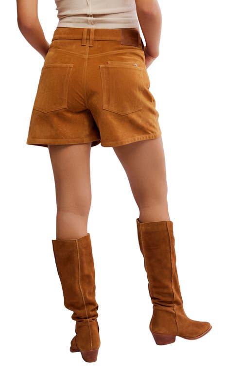 Free People Tippi Faux Suede Shorts In Brown