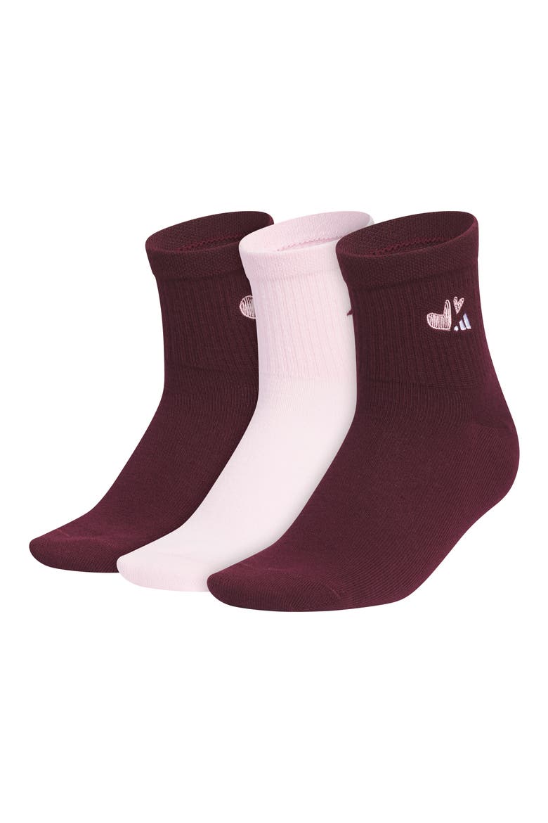 Love 3-Pack Superlite Climacool Quarter Length Socks, Main, color, MAROON/ CLEAR PINK/ WHITE