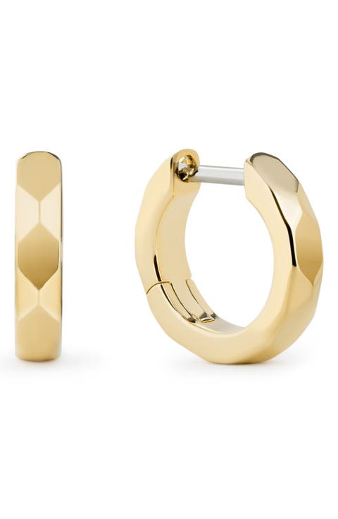 Walker Faceted Huggie Hoop Earrings