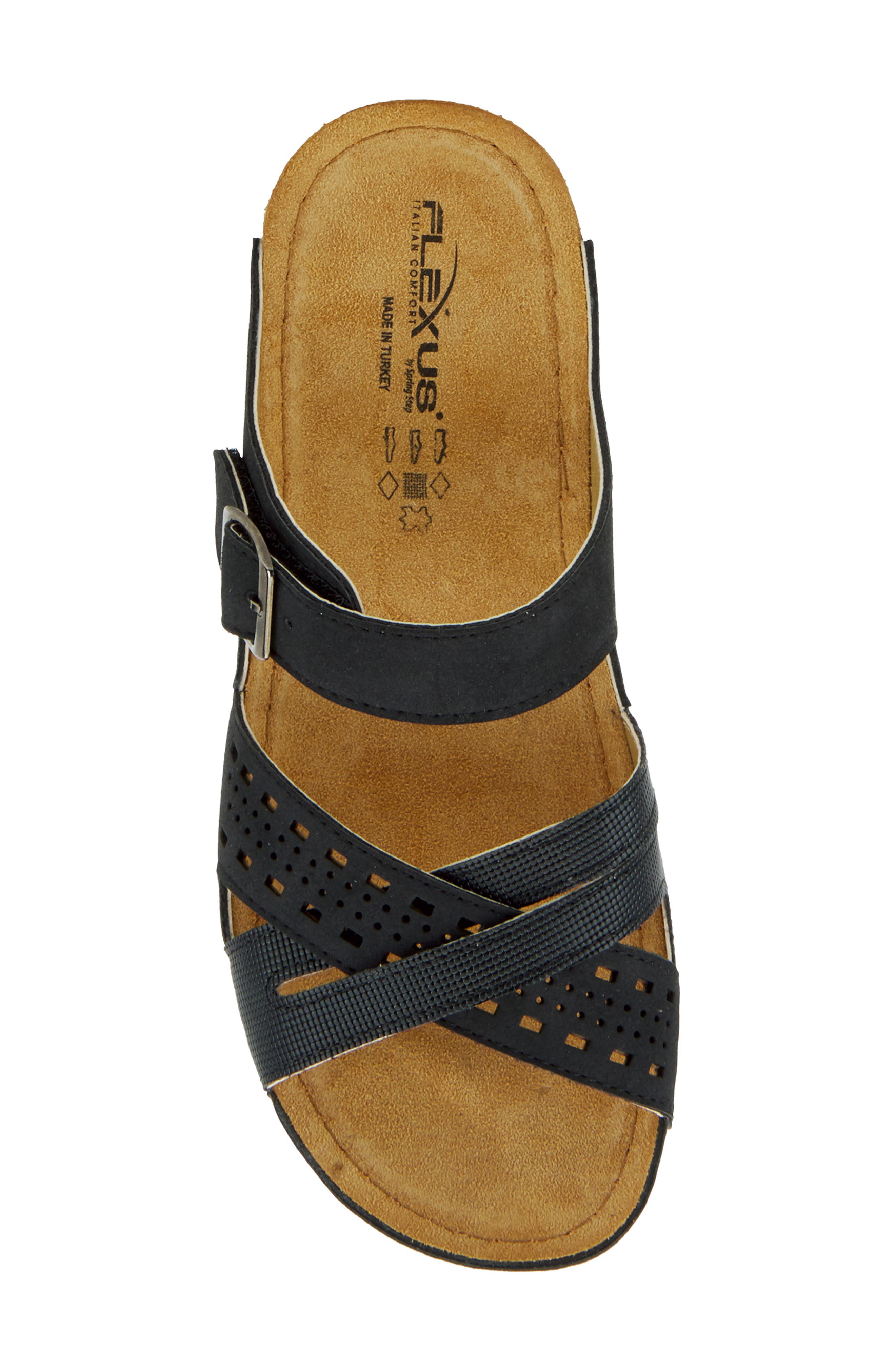 Flexus by Spring Step Denia Slide Sandal, Alternate, color, Black