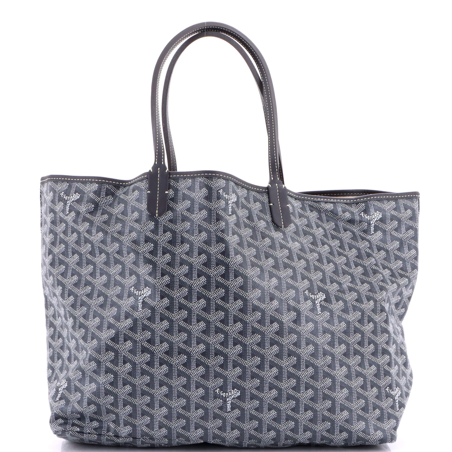 Pre-Owned Goyard Saint Louis Tote Coated Canvas PM, Main, color, Gray