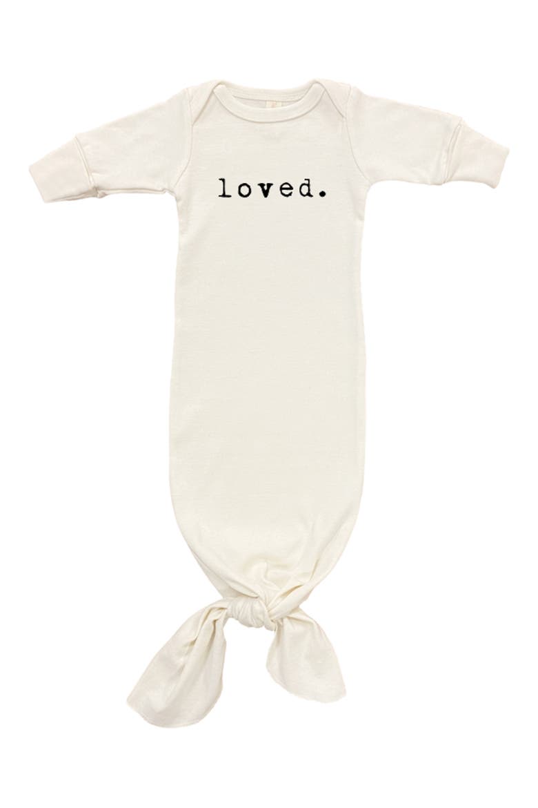 Loved Organic Cotton Tie Gown, Main, color, NATURAL
