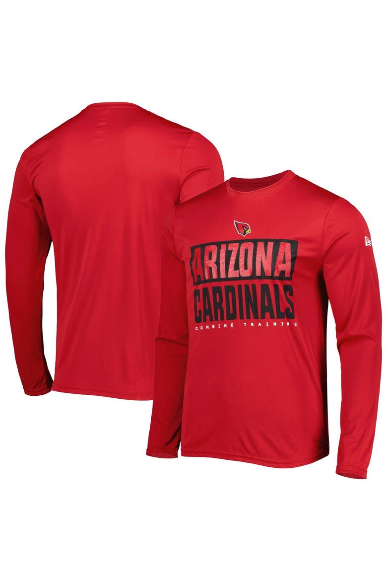 Men's New Era Cardinal Arizona Cardinals Combine Authentic Offsides Long Sleeve T-Shirt, Main, color, Cardinal