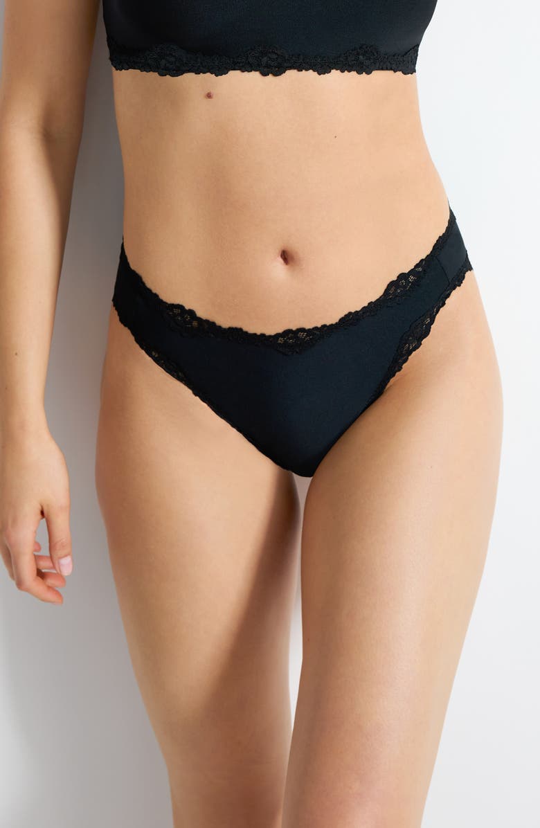 b.tempt'd by Wacoal Future Foundation Lace Trim Briefs, Main, color, Night