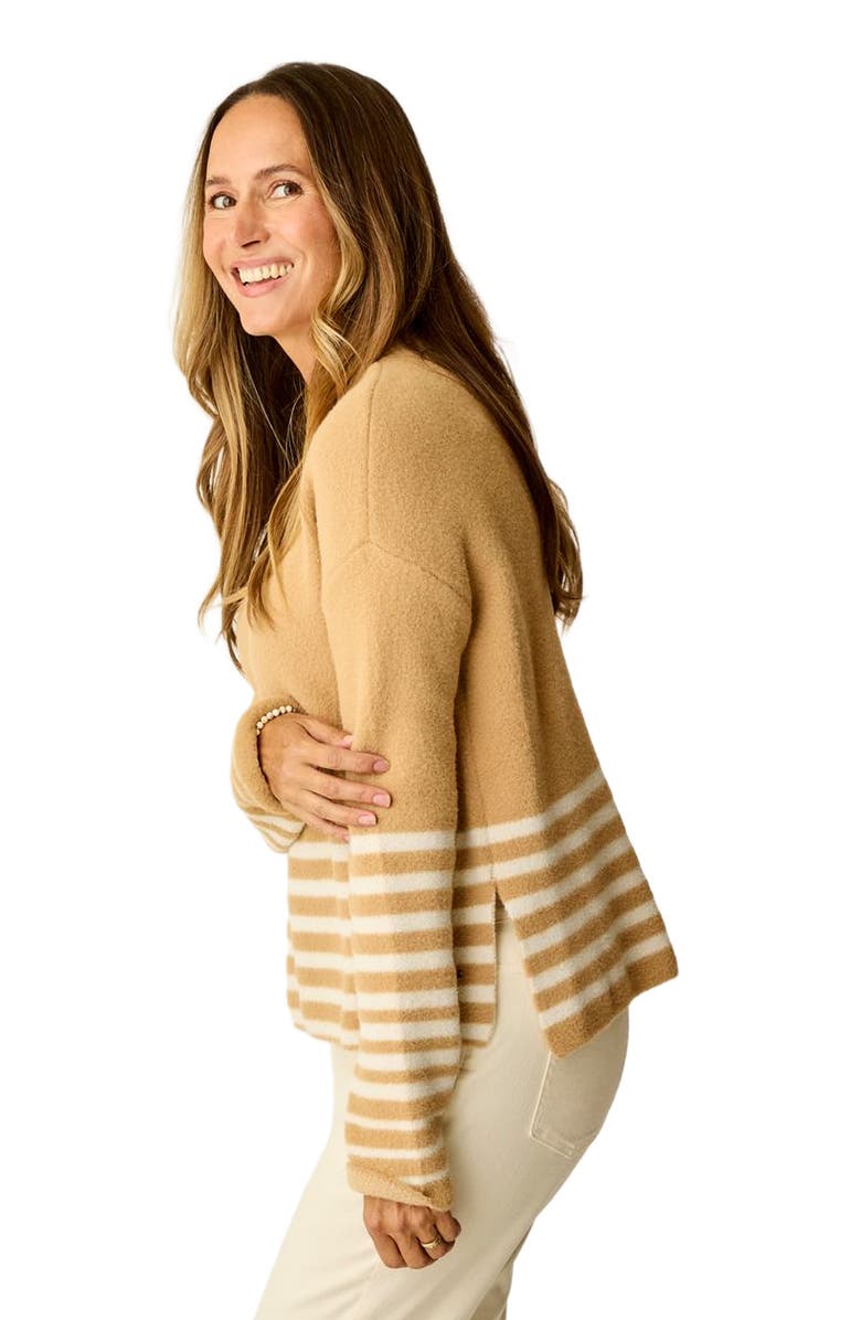 Carve Designs Olivia Plush Sweater, Alternate, color, Camel Stripe