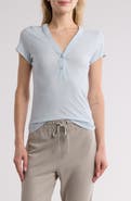 James Perse V-Neck Cotton Blend Henley