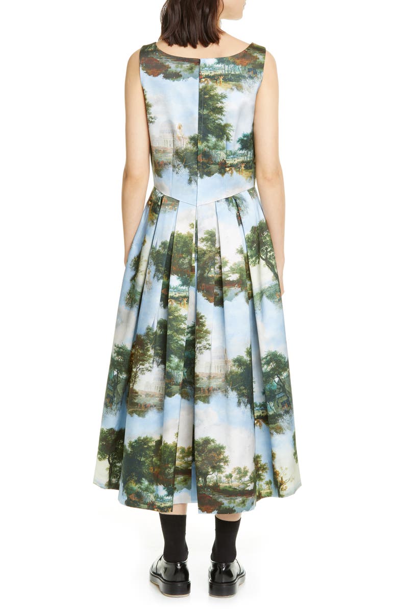Comme des Garçons Print Satin Sleeveless Midi Dress, Alternate, color,