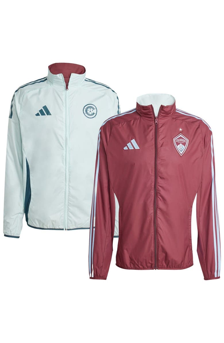 adidas Men's adidas Burgundy/Sky Blue Colorado Rapids 2025 Anthem Reversible Full-Zip Jacket, Alternate, color, Burgundy
