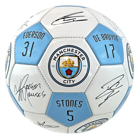 Manchester City Player Signatures Soccer Ball Size 5