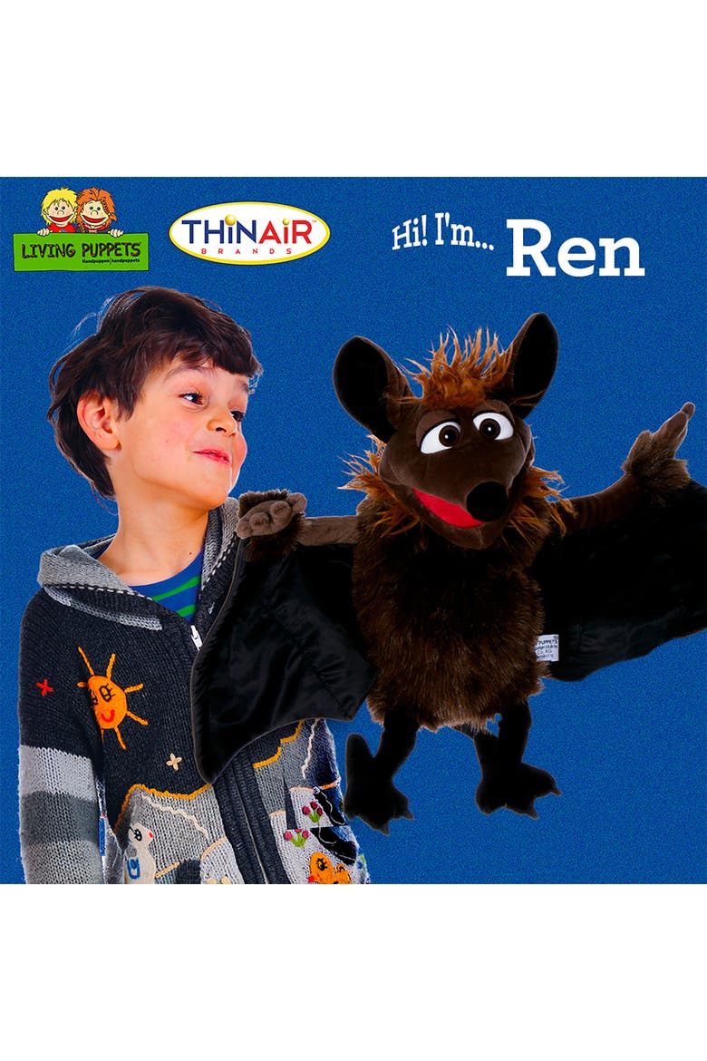 Ren The Flying Bat 26" Plush Hand Puppet, Alternate, color, Brown