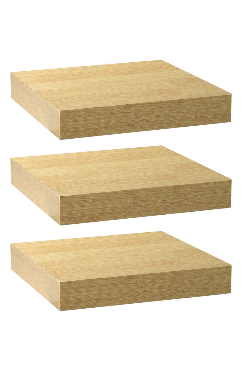 SORBUS Floating Shelves - Maple Wood - Set of 3, Main, color, Maple