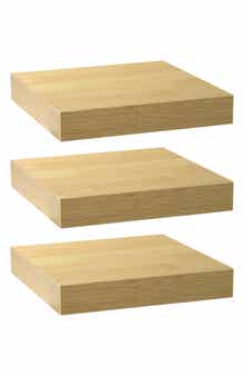 SORBUS Floating Shelves - Maple Wood - Set of 3
