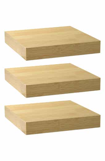 SORBUS Floating Shelves - Maple Wood - Set of 3