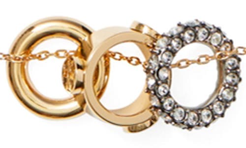 Tory Burch Miller Pavé Stud Earrings & Necklace Set In Gold