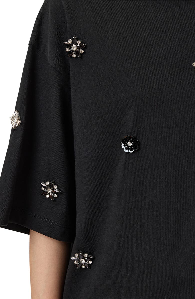 AllSaints Amelie Embellished Top, Alternate, color, Black