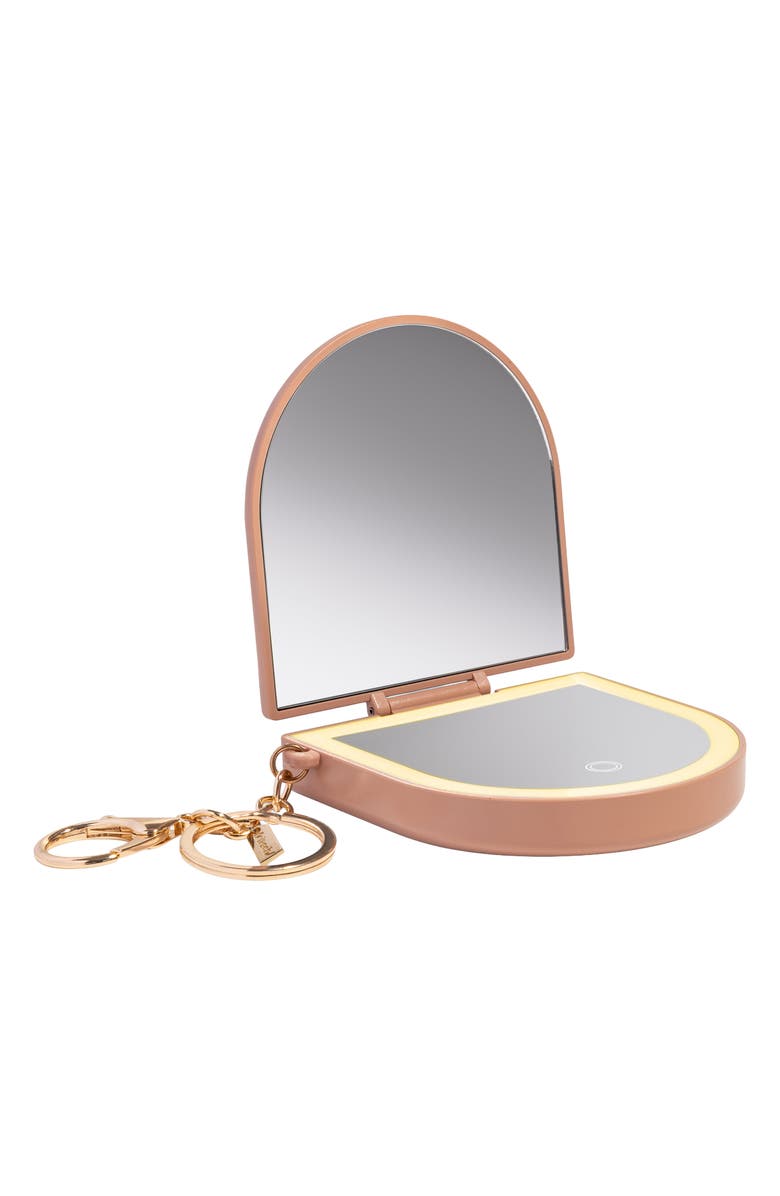Kitsch Compact Mirror Keychain, Alternate, color, Terracotta