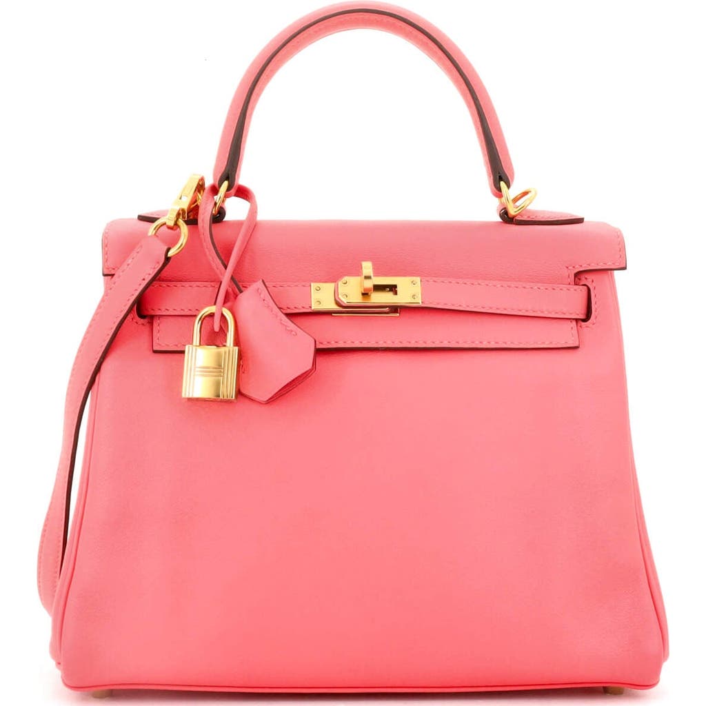 Pre-owned Hermes Hermes Kelly Handbag Pink Swift With Gold Hardware 25 In Pink