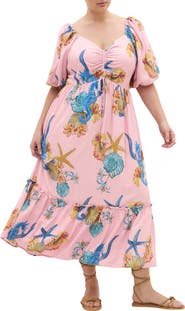 City Chic Giselle Seahorse Print Maxi Dress