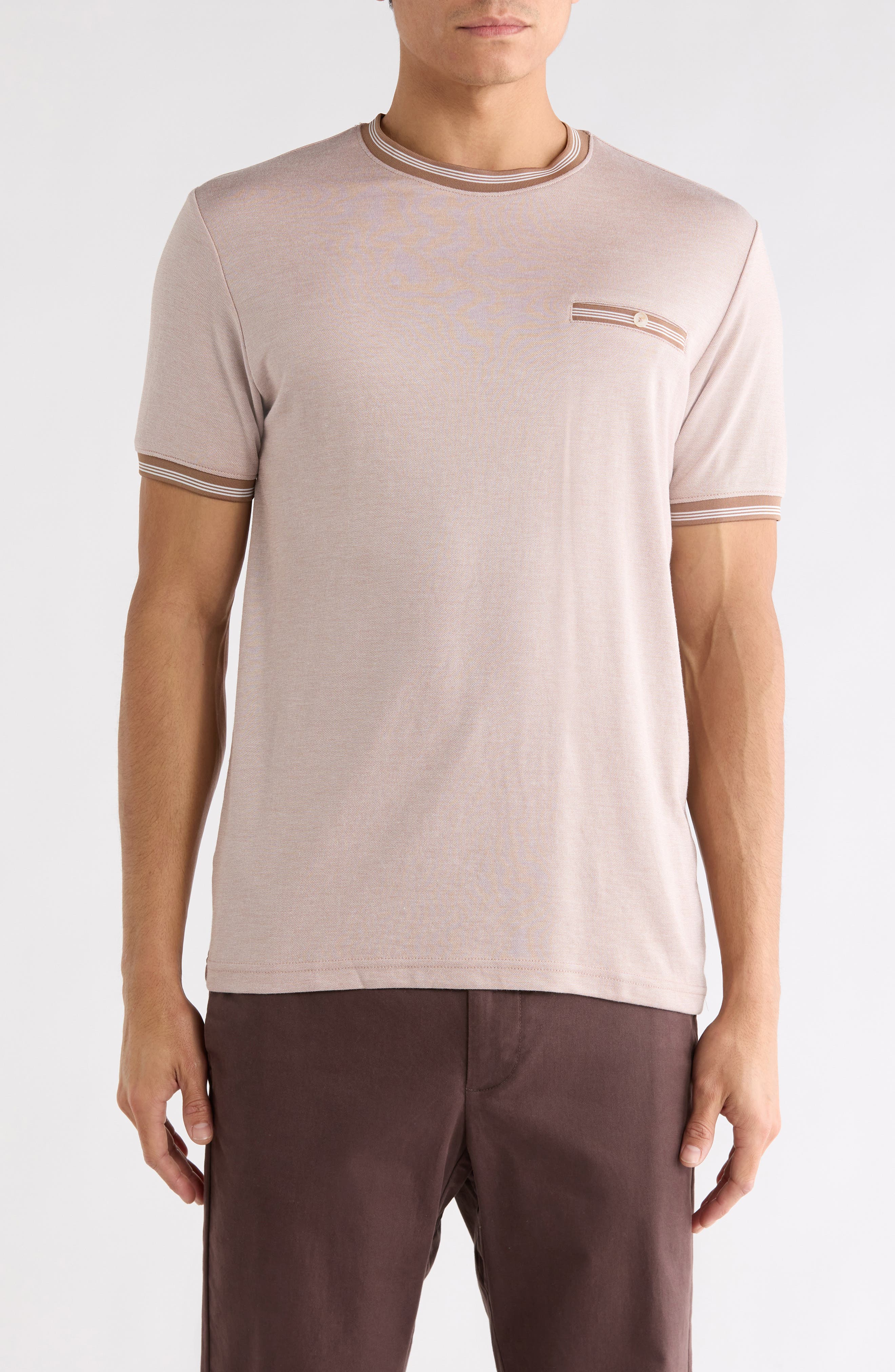 DENIM AND FLOWER Tipped Crewneck T-Shirt