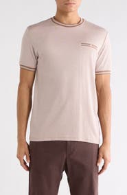 DENIM AND FLOWER Tipped Crewneck T-Shirt