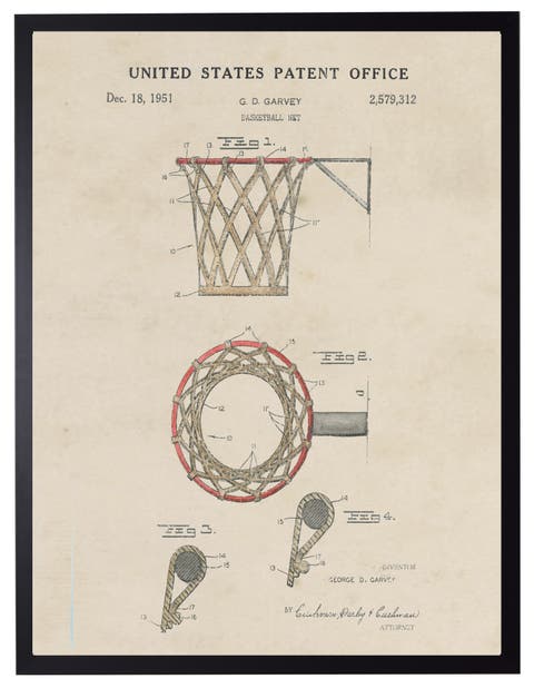 Basketball Net Patent in Black Frame