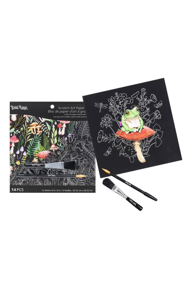 Nature Scratch Art Paper Pad 12 Designs, 8X8, Alternate, color, Multicolored