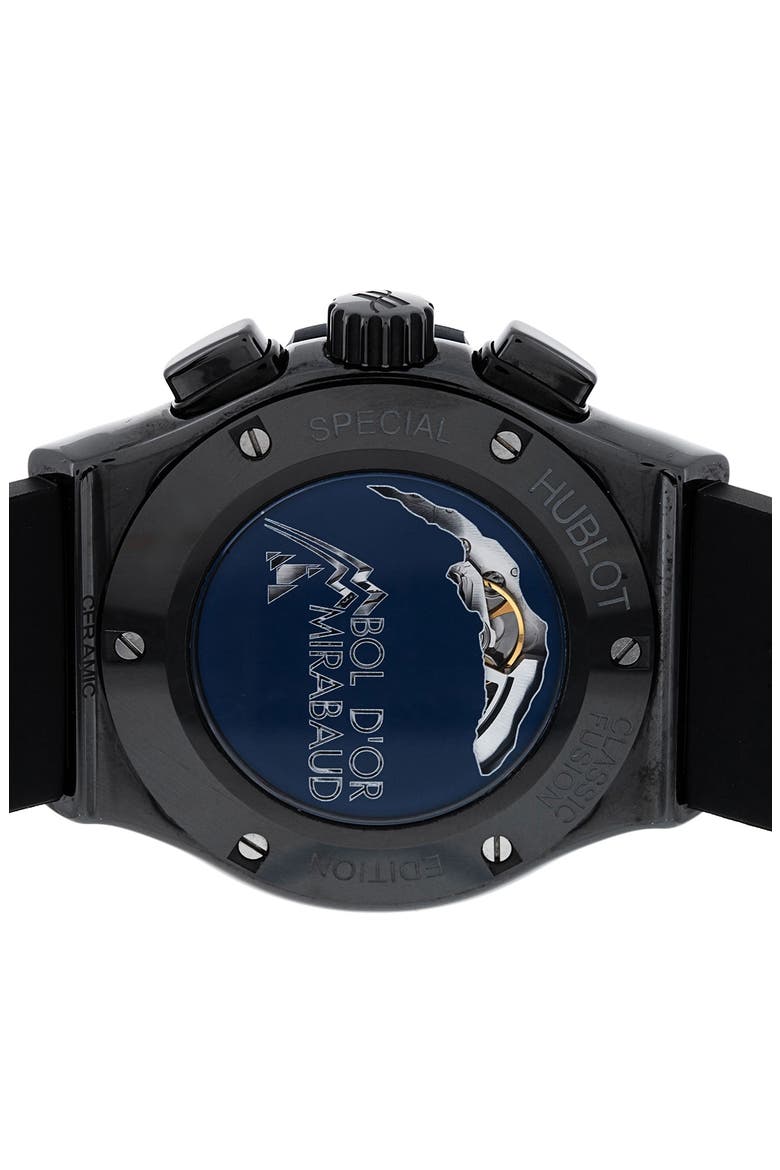 Hublot Preowned 2023 Classic Fusion Chronograph Rubber Strap Watch, 45mm, Alternate, color, BLACK