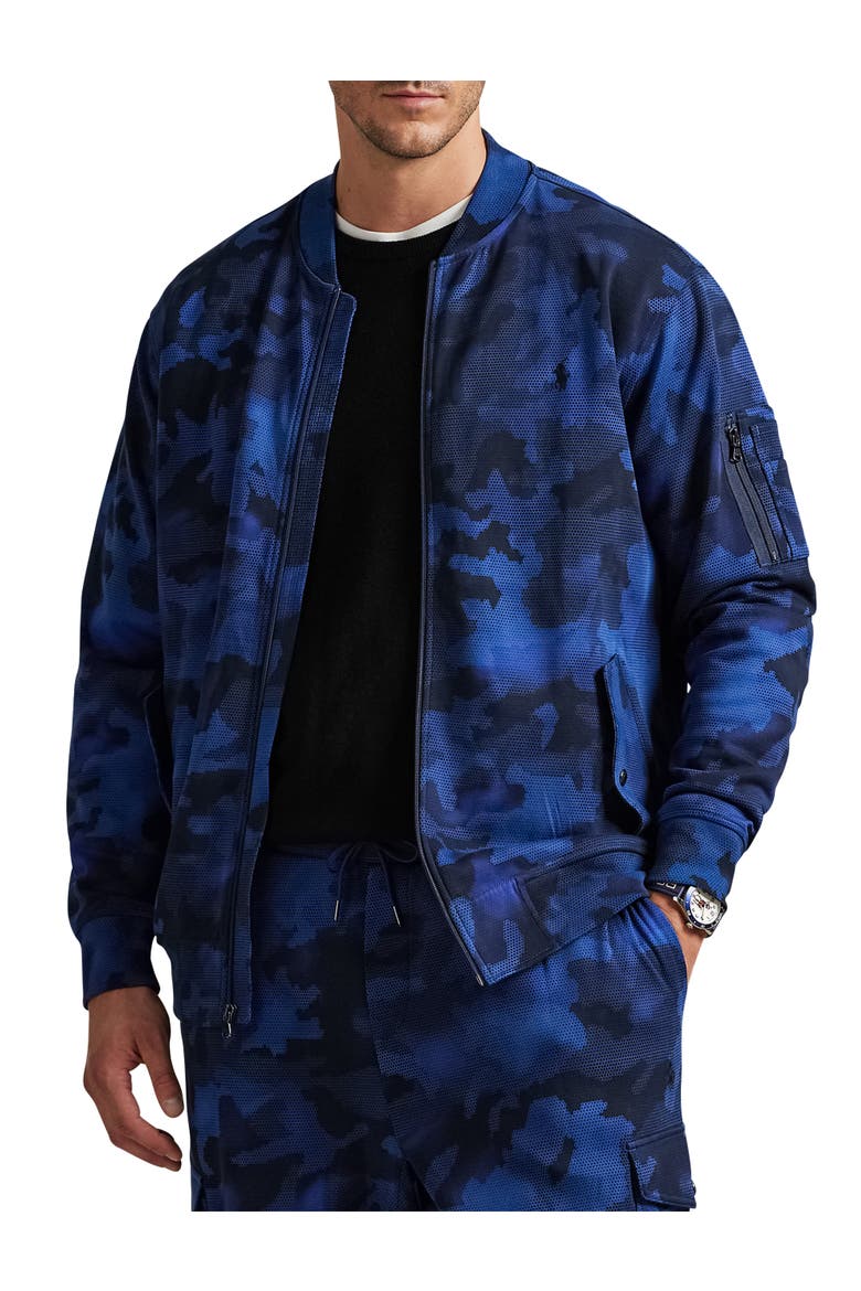 Big & Tall Double Knit Zip-Front Tech Sweatshirt, Main, color, SPY CAMO