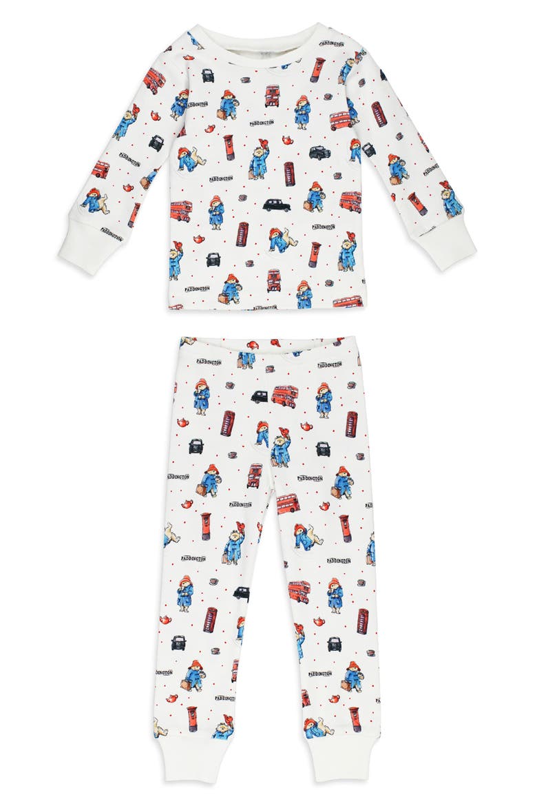 x Paddington Bear™ Fitted Organic Cotton Two-Piece Pajamas, Main, color, LONDON PADDINGTON