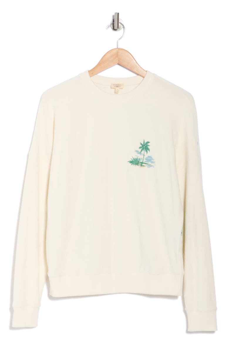 Cabana Towel Terry Crew Sweatshirt, Alternate, color, PALM TROPICS