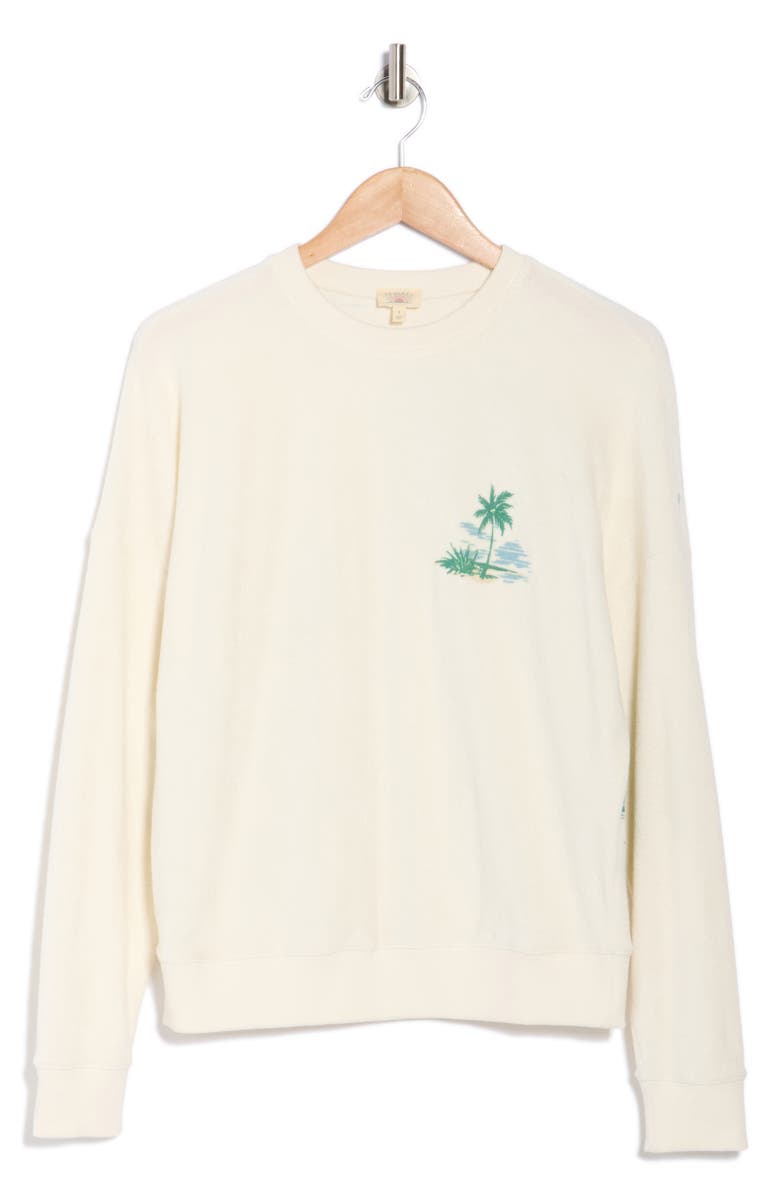Faherty Cabana Towel Terry Crew Sweatshirt, Main, color, Palm Tropics
