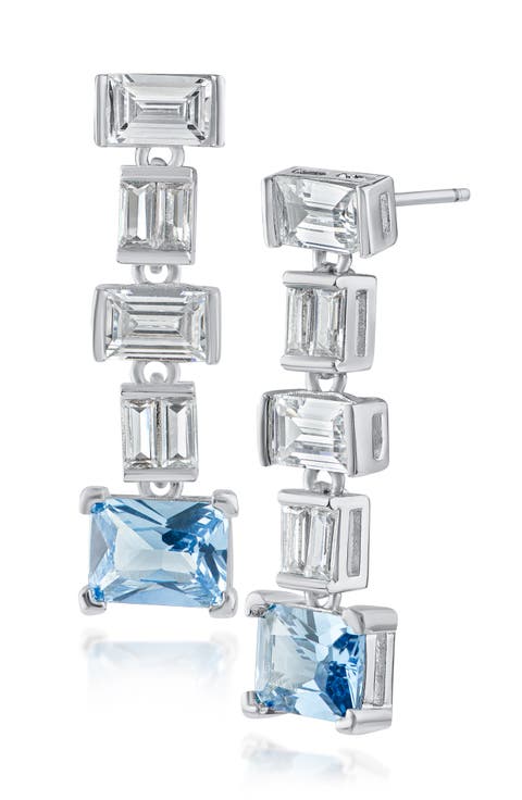 Baguette Cubic Zirconia Drop Earrings