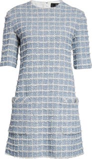 Versace Windowpane Bouclè Tweed Dress