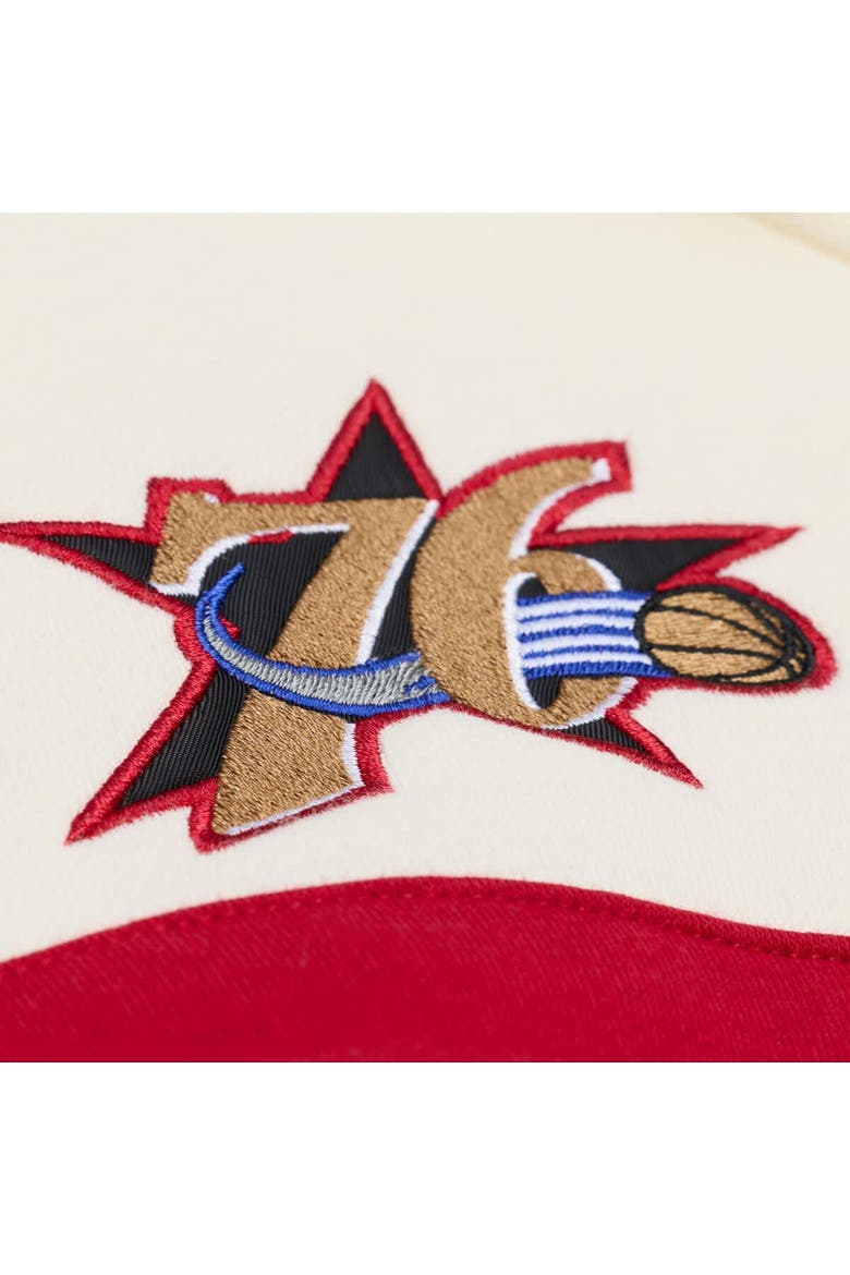 Men's Mitchell & Ness Cream Philadelphia 76ers Hardwood Classics 76 Originals Collection Head Coach Hoodie, Alternate, color, Cream